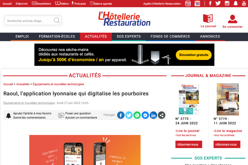 Qui sommes nous, ils parlent de nous Hotellerie Restauration