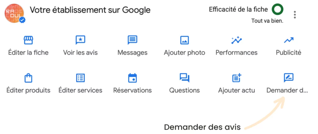 Visibilité Google Business Profile Demander des avis