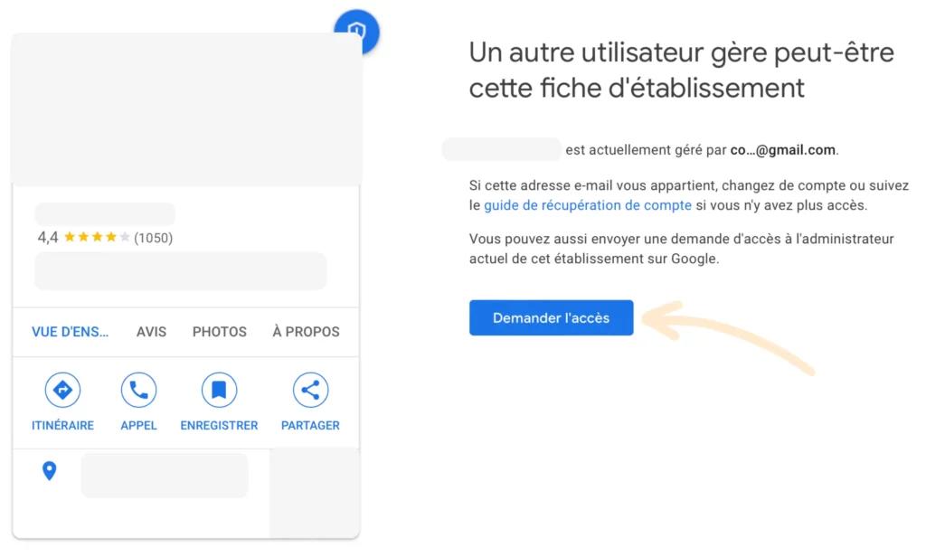 Revendication d'une page Google Business Profile