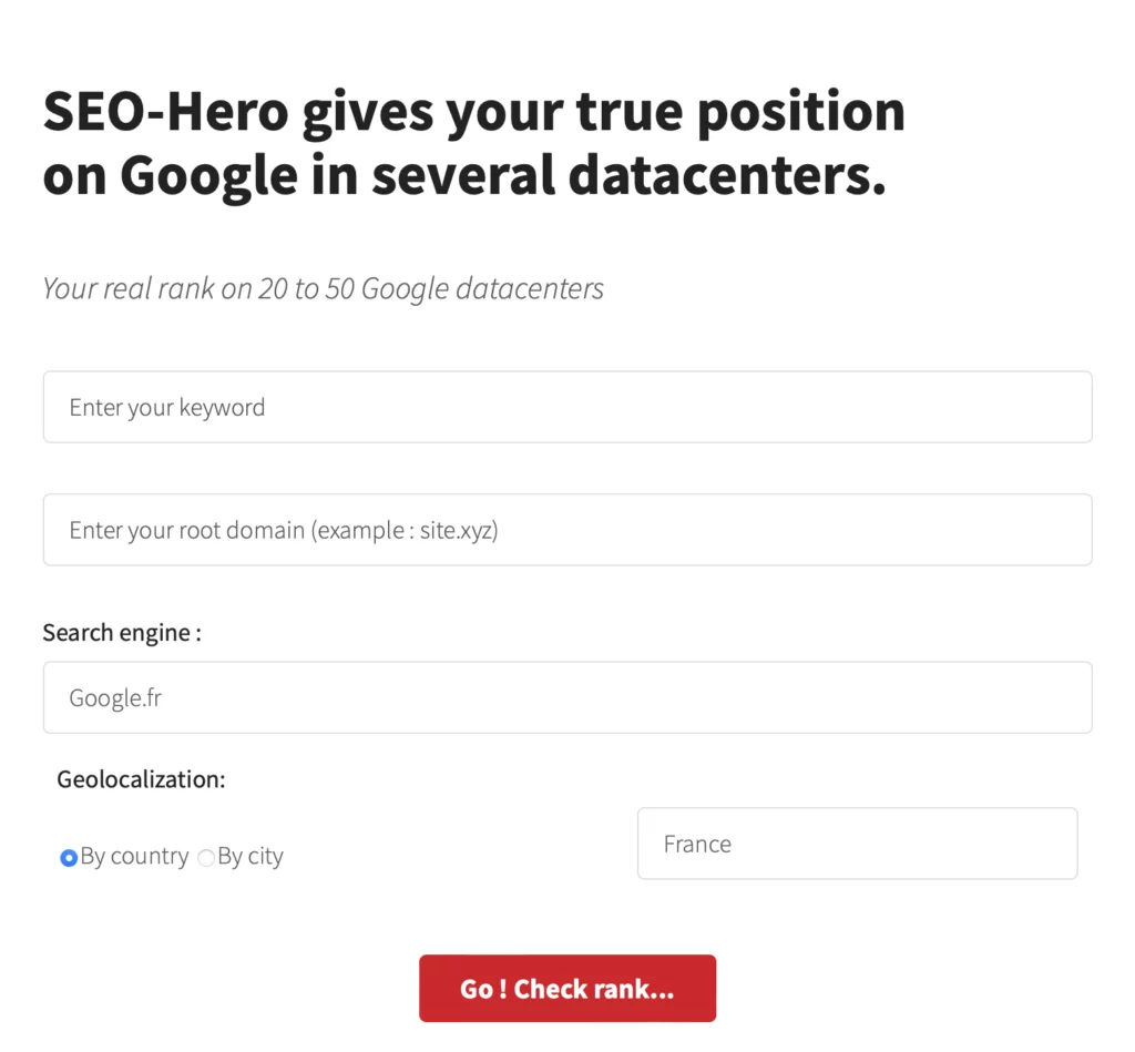 Accueil de SEO Hero Ninja pour suivre et analyser son positionnement SEO